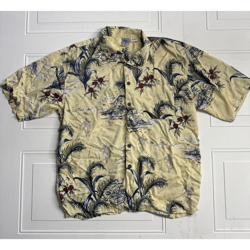 Gotcha Sport Vintage Short Sleeve Button Front Hawaiian Shirt XL Men’s Yellow - Picture 1 of 5
